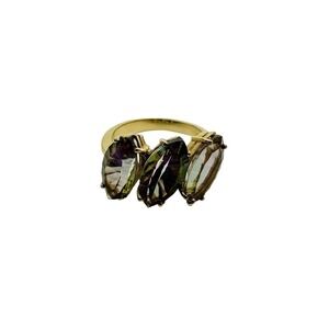 Solid gold 14K Mystic Topaz ring